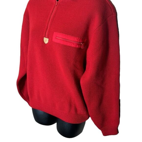 Vintage Patagonia red fleece lined knit pullover quarter zip sweater xs cherry - Picture 3 of 7